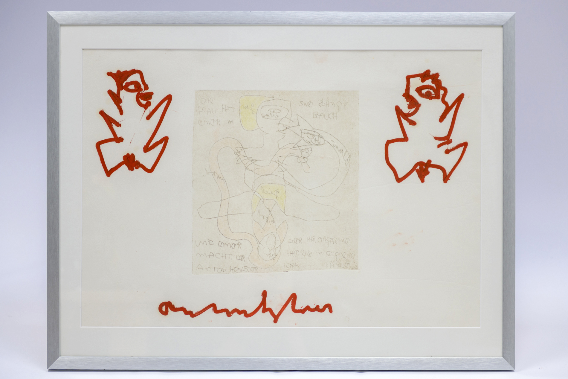 Anton Heyboer - Bijzonder werk, acryl met potlood kopen? Bied vanaf 125!