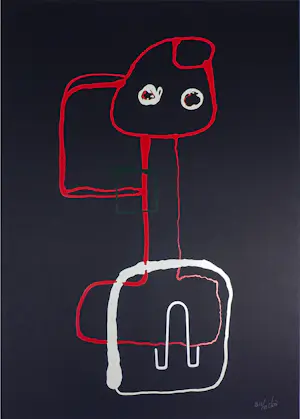 Theos - Zeefdruk, Lot van 4 abstracte figuren kopen? Bied vanaf 70!