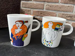 Arzberg - Bekers (4) Porselein - Die Schöne und der Rabe kopen? Bied vanaf 40!
