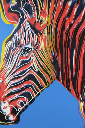 Andy Warhol - Zeefdruk, Grevy's Zebra uit de serie Endangered Species - Ingelijst (Groot) kopen? Bied vanaf 2500!