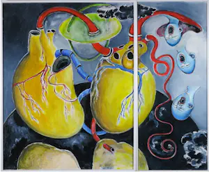 Sophie Mellema - Acryl op paneel, Leven en dood serie - Ingelijst (Groot) kopen? Bied vanaf 20!