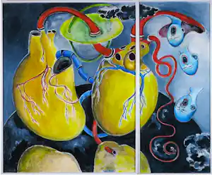 Sophie Mellema - Acryl op paneel, Leven en dood serie - Ingelijst (Groot) kopen? Bied vanaf 20!