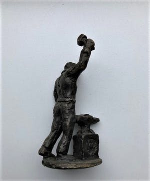 Brons (Onbekend) - Smid met Aambeeld - Beeld Brons kopen? Bied vanaf 1!