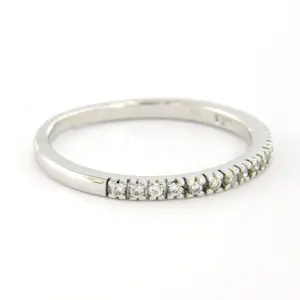 18k witgouden ring met briljant geslepen diamant tot. 0.13ct – F/G - VS/SI kopen? Bied vanaf 270!