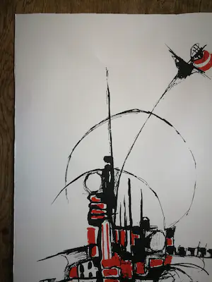 Jan Montyn - Litho. Abstract. kopen? Bied vanaf 50!