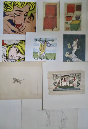 Niet of onleesbaar gesigneerd - 9 diverse grafieken oa Brood Lichtenstein kopen? Bied vanaf 1!