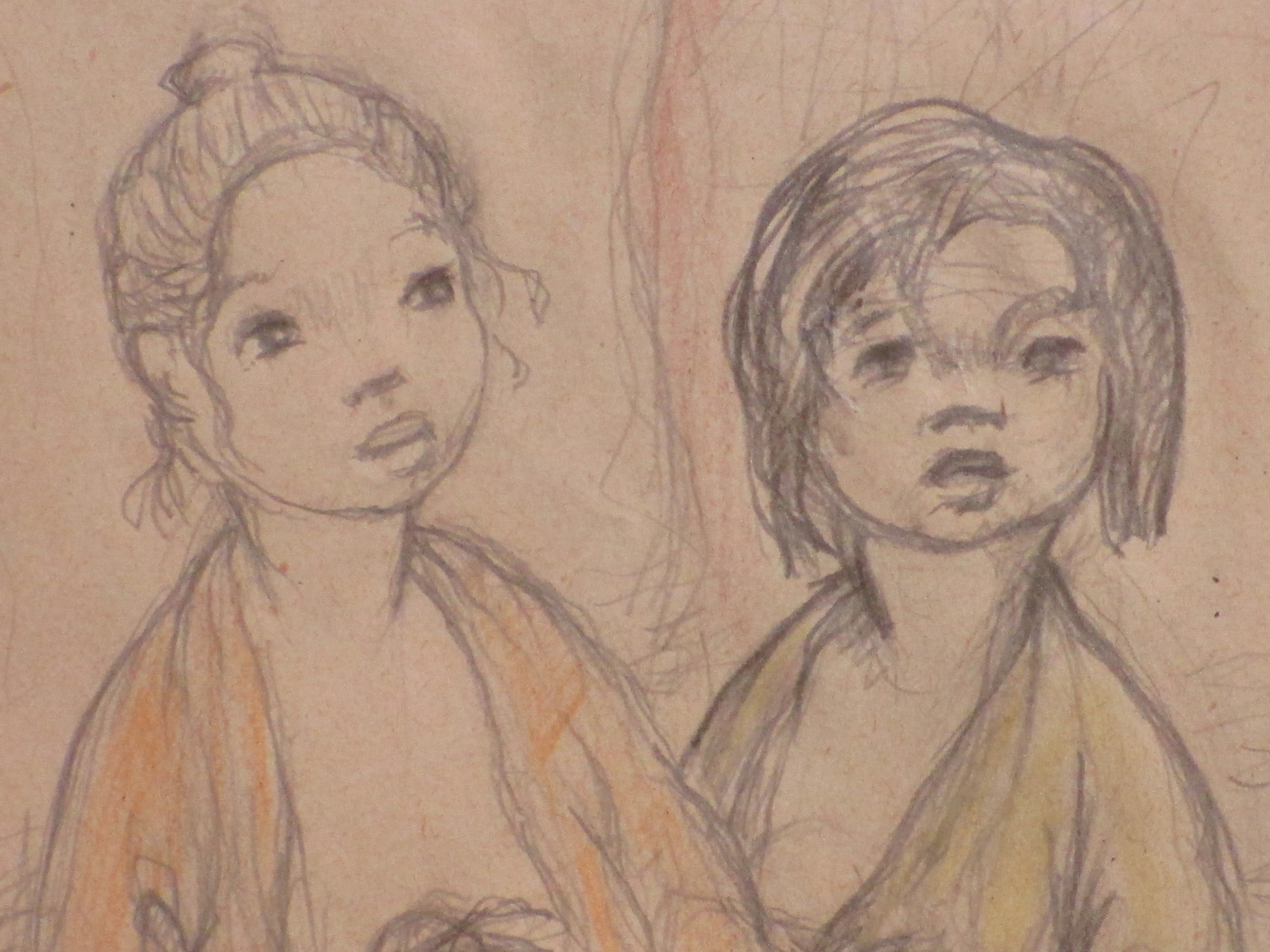 Gabriëlle Ferrand - Twee Indonesische vrouwen - Kleurtekening kopen? Bied vanaf 1!