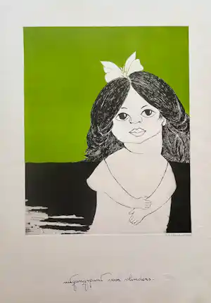 Ans Wortel - Gesigneerde kleurenets - "uitgangspunt voor vlinders" - 144/190 kopen? Bied vanaf 75!