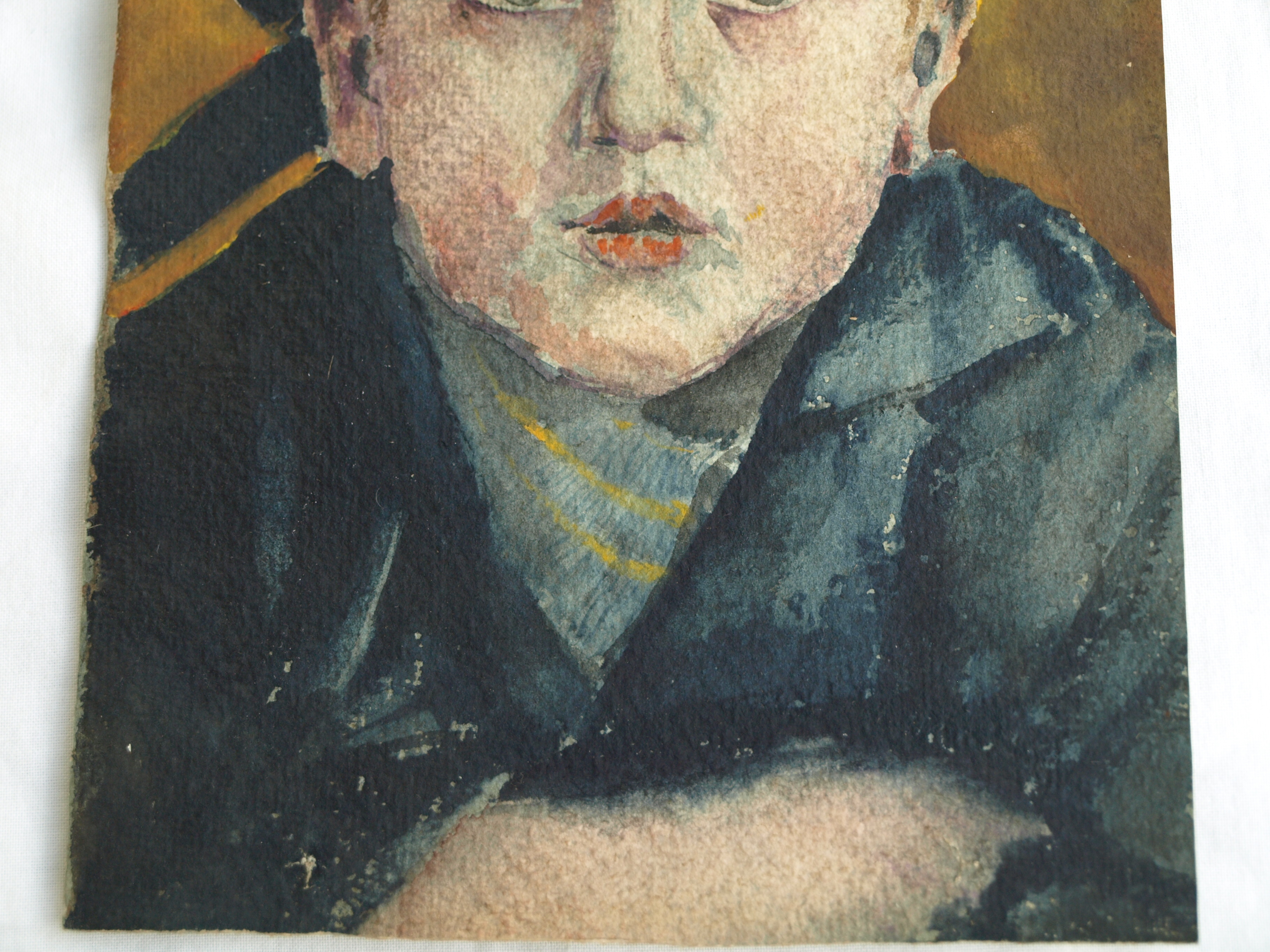 Niet of onleesbaar gesigneerd - Aquarel – Portret jongetje met pet – gesigneerd & ingelijst  kopen? Bied vanaf 1!
