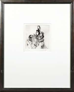 Constant - Ets en aquatint, Flamenco danseres - Ingelijst verkocht voor € 180!