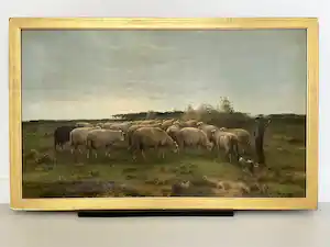 Cornelis Westerbeek (sr.) - schapen in wei met herder verkocht voor € 281!