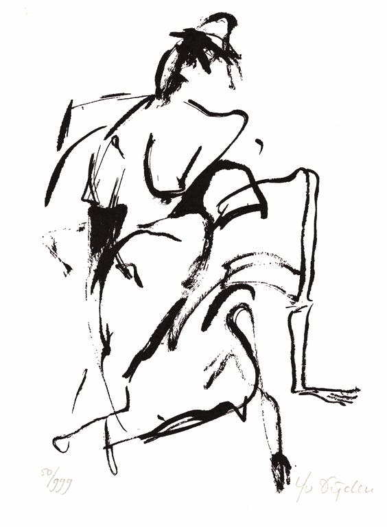 Yvonne van Eyden - Zeefdruk STAAND FIGUUR Handgesigneerd verkocht voor € 50!