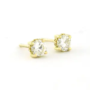 18k gouden solitair oorknoppen met oud Europees slijpvorm diamant tot. 0.86ct kopen? Bied vanaf 650!