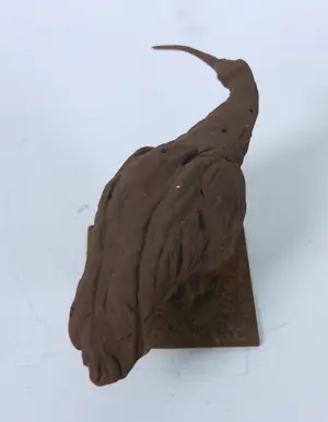 Paul Beckers - Drie sculpturen van ijzer en terracotta, Vogels (Ibis, Oehoe en uiltjes) + boek! kopen? Bied vanaf 80!