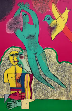 Corneille - Ménage à trois et un oiseau, litho kopen? Bied vanaf 395!