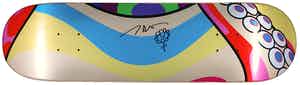 Takashi Murakami - Limited edition skatedeck met bloementekening en signatuur verkocht voor € 280!