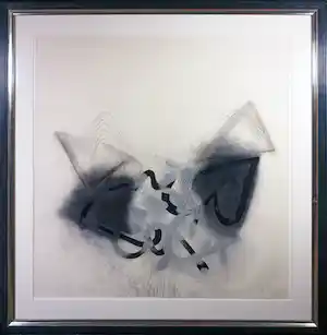 Lei Molin - Gemengde techniek op papier, De oogst - Ingelijst (Zeer groot) verkocht voor € 400!