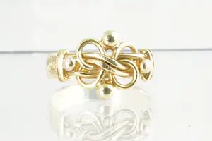 28 - Bijzondere 14 Krt geelgouden unisex gevlochten ring - gekeurd kopen? Bied vanaf 150!