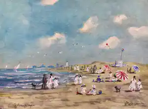 Henk Poeder - Strand nabij Scheveningen verkocht voor € 100!