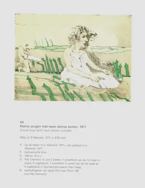 Co Westerik - Kleine jongen met twee dames buiten, litho kopen? Bied vanaf 95!