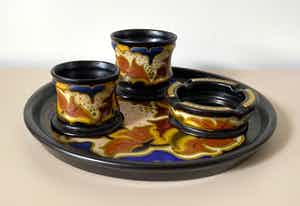 Plateelfabriek Gelria N.V. - Platelen Rookstel decor Nora verkocht voor € 25!