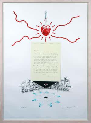 Peter Pontiac - Litho, Menno Wigman - Ingelijst verkocht voor € 123!