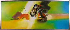 Lee Cole - Acryl op doek, Zonder titel - Ingelijst verkocht voor € 50!