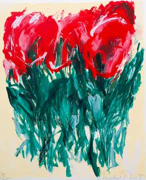 Michel Poort - Tulpen in rood verkocht voor € 110!
