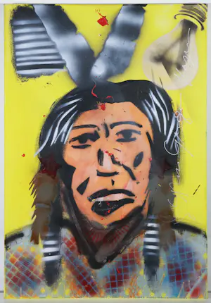 Espen Hagen - Gemengde techniek (acryl, spuitbus) op doek, Zonder titel kopen? Bied vanaf 200!