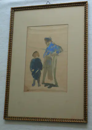 Maarten Jungmann - Ingelijste aquarel , Twee figuren.... kopen? Bied vanaf 50!