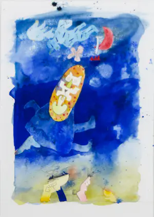 Michel van Overbeeke - Aquarel op papier, Zonder titel - Ingelijst kopen? Bied vanaf 150!