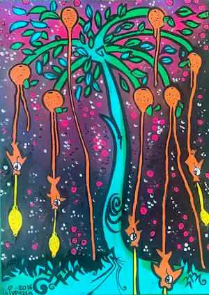 Eleonora De Giuseppe - L'albero dei Mandarini Pesciolini van Pupazza verkocht voor € 90!