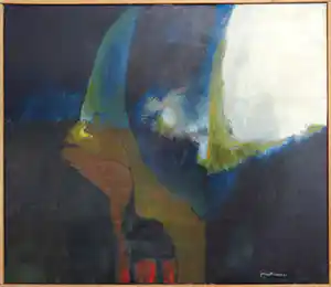 Jos Schimmer - Olieverf op doek, Zonder titel - Ingelijst (Groot) verkocht voor € 131!