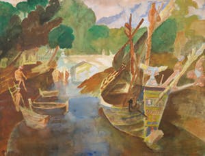 Jan Dirk Pijper - Aquarel, Haven kopen? Bied vanaf 1!