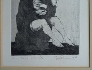 Theo Daamen - (1939-2021) : Ingelijste ets , Verwachting – 1970 – oplage 5 kopen? Bied vanaf 50!