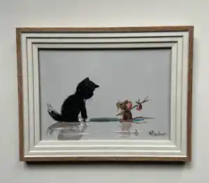Henk Poeder - Poes en muisje met knapzak verkocht voor € 99!