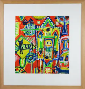 Gertie Janssen - Gouache en potlood op papier, Zonder titel - Ingelijst kopen? Bied vanaf 50!
