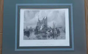 Joseph Clayton Bentley - Antieke staalgravure River Dorte, Holland (Dordrecht) – ca. 1830 kopen? Bied vanaf 70!