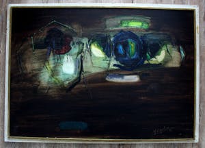 Jan Olyslager - Olieverf op board: abstracte compositie - 1965 kopen? Bied vanaf 475!