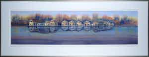 Willem de Vries - Aquarel, Waterspiegeling - Ingelijst (Groot) verkocht voor € 90!