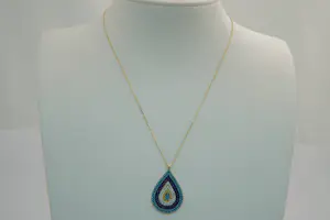 14- Fijn 14 Krt gouden collier met Nazar Amulet hanger. kopen? Bied vanaf 235!