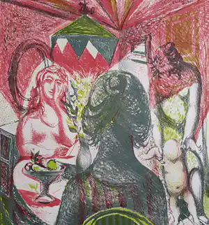 Nicolaas Wijnberg - Interieur, litho - Gratis verzending binnen Nederland! verkocht voor € 50!