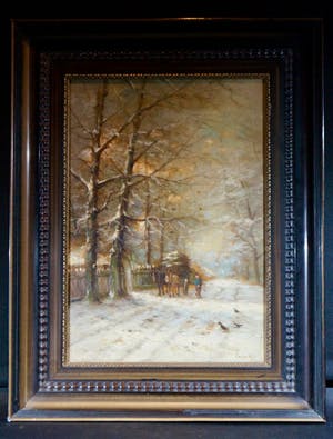 Niet of onleesbaar gesigneerd - winter landschap met boerenwagen kopen? Bied vanaf 1!