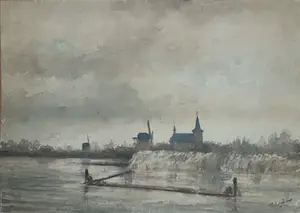 Henri Seghers - Rivier met kerk kopen? Bied vanaf 100!