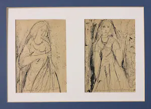 Janus Nuiten - Verschillende technieken, Lot van 39 schetsen van figuren kopen? Bied vanaf 60!