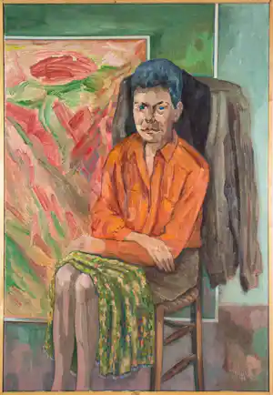 Janus Nuiten - Olieverf op doek, Portret - Ingelijst (Groot) verkocht voor € 150!