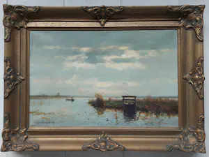 Willem Weissenbruch - Visser op een Hollandse plas kopen? Bied vanaf 1250!