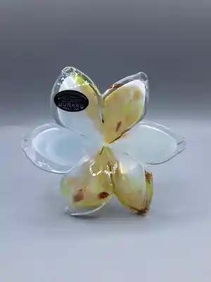 Cenedese - Handgeblazen witte murano bloem verkocht voor € 20!