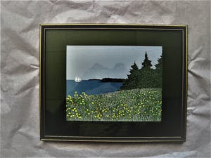 Niet of onleesbaar gesigneerd - Verstild - omstreeks 1960 geschilderd "landschap met zeilboot" kopen? Bied vanaf 1!