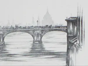 Anton Pieck - Waterloo Bridge Londen - Litho kopen? Bied vanaf 1!